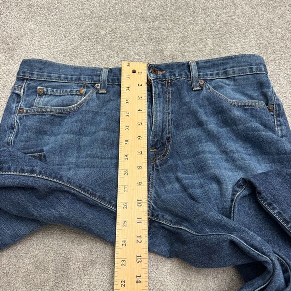 Lucky Brand 221 Original Straight Leg Denim Jeans Mens 36R Blue Dark Wash Cotton - Picture 13 of 16